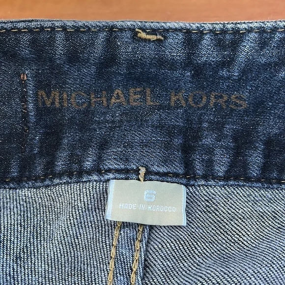 MICHAEL KORS Straight Leg Low Rise Flap Pocket Jeans Blue Dark Wash Denim Size 6 - Picture 8 of 12